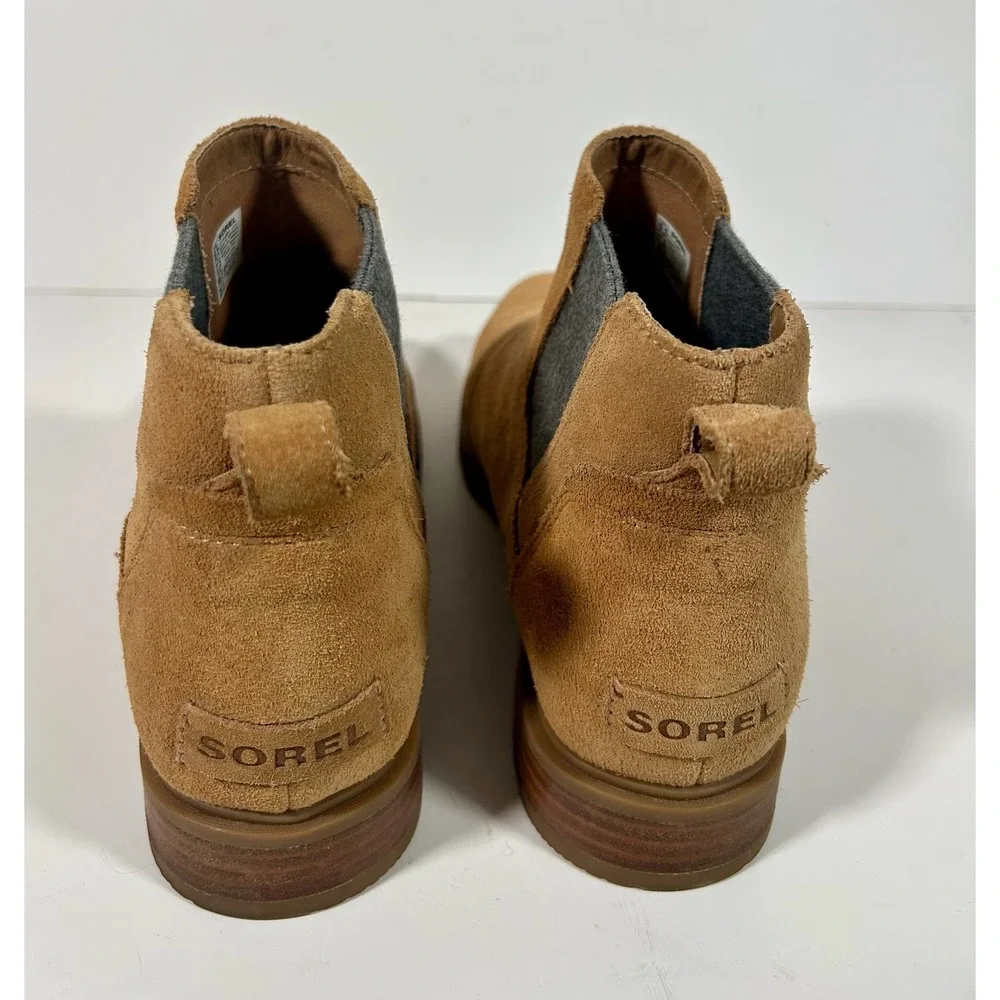 Sorel Emelie II Chelsea Boots Womens 9.5 Brown Suede Waterproof NL5018-253